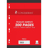 200 feuilles simples grand format grands carreaux perforées blanches (Fabriqué en France)